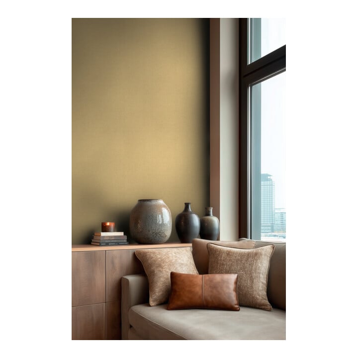 A.S. Création Vliestapete Vibes & Styles 10,05 x 0,53 m Uni Beige Gold leicht strukturiert