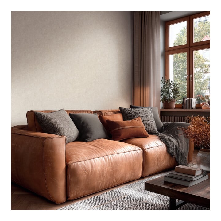 A.S. Création Vliestapete Vibes & Styles 10,05 x 0,53 m Uni Beige Metallic strukturiert