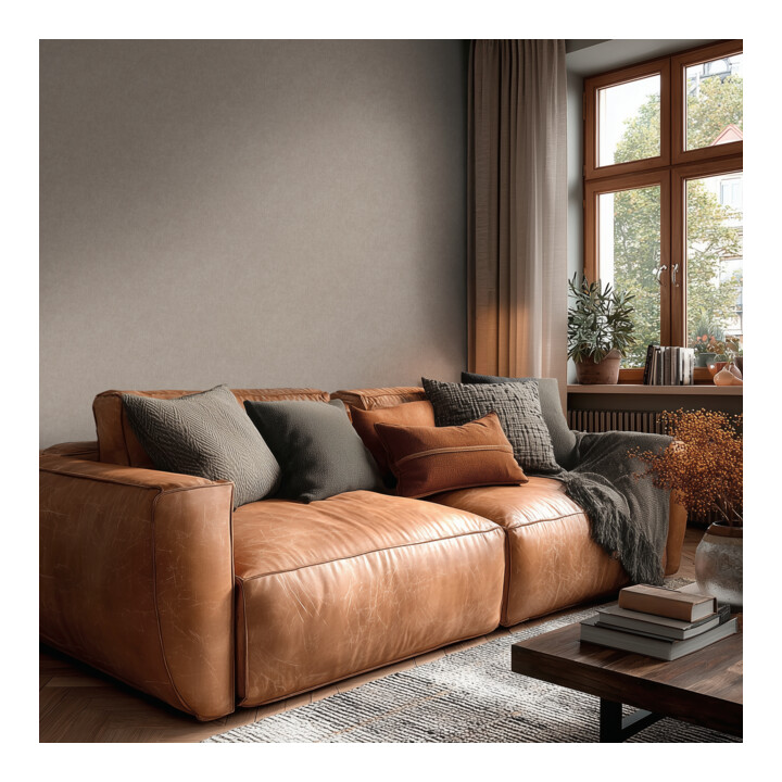 A.S. Création Vliestapete Vibes & Styles 10,05 x 0,53 m Uni Braun Metallic strukturiert