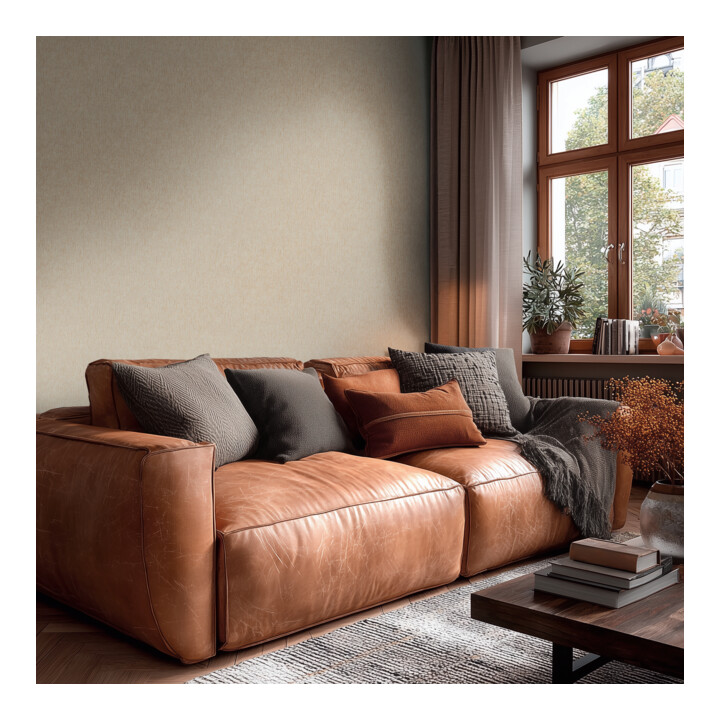 A.S. Création Vliestapete Vibes & Styles 10,05 x 0,53 m Uni Greige Metallic strukturiert