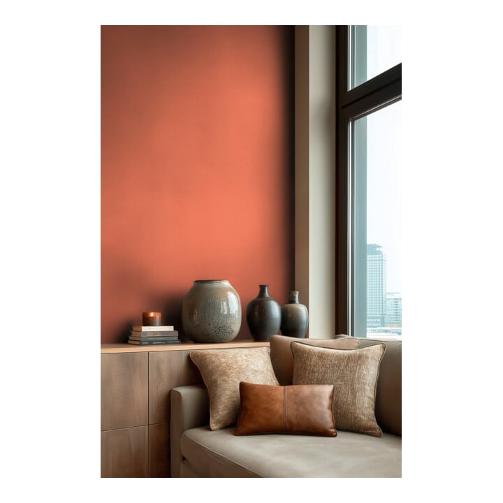 A.S. Création Vliestapete Vibes & Styles 10,05 x 0,53 m Uni Rot leicht strukturiert