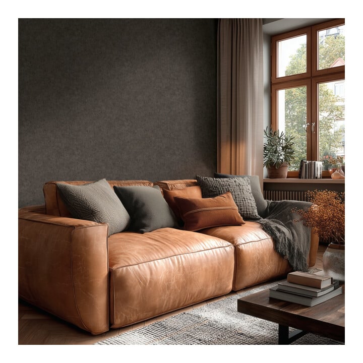 A.S. Création Vliestapete Vibes & Styles 10,05 x 0,53 m Uni Schwarz Metallic strukturiert