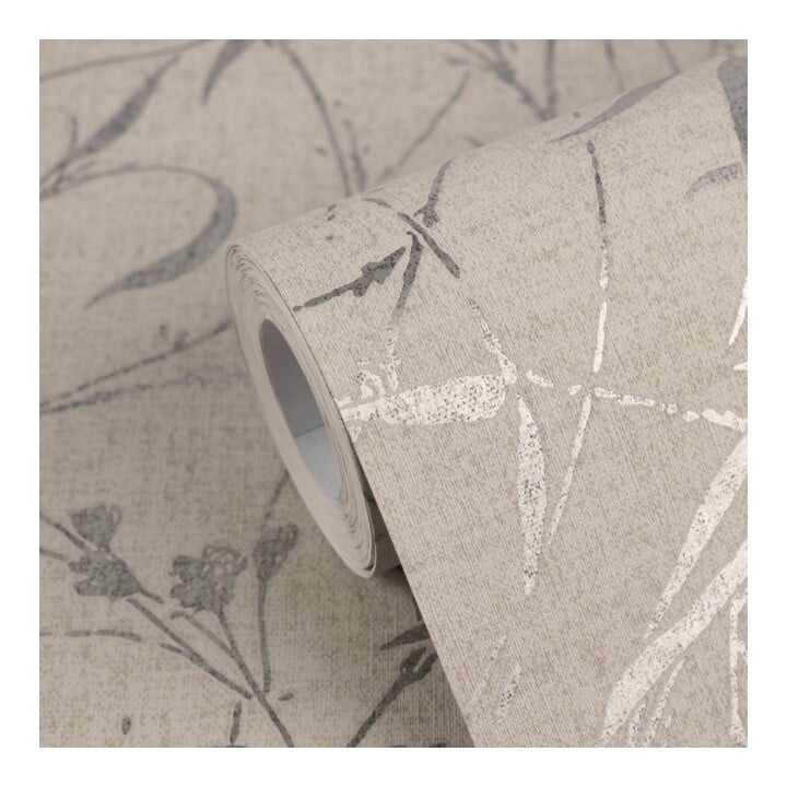 A.S. Création Vliestapete Vibes & Styles 10,05 x 0,53 m Wildblumen Braun Metallic mit Struktur