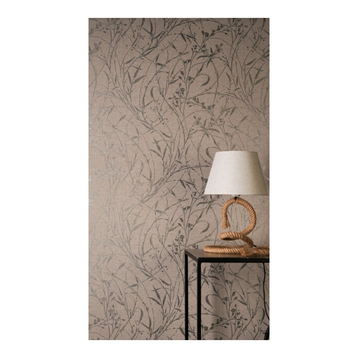 A.S. Création Vliestapete Vibes & Styles 10,05 x 0,53 m Wildblumen Braun Metallic mit Struktur