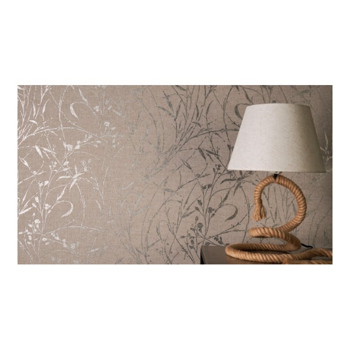 A.S. Création Vliestapete Vibes & Styles 10,05 x 0,53 m Wildblumen Braun Metallic mit Struktur
