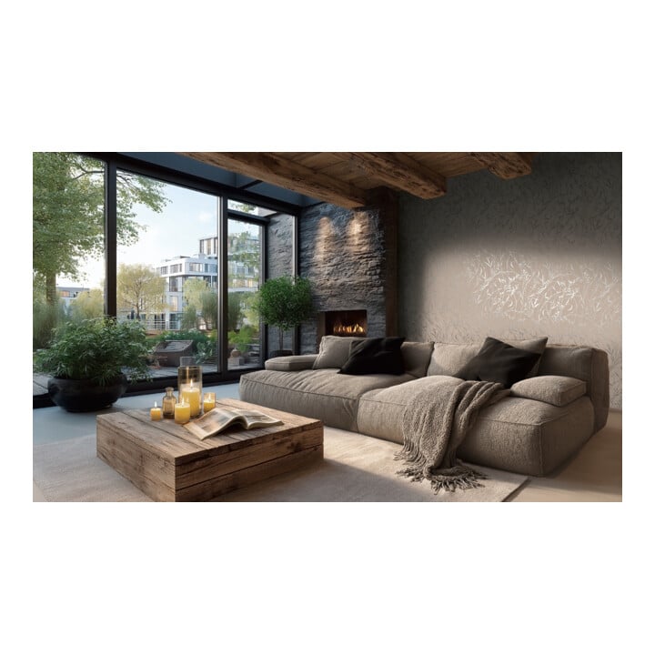 A.S. Création Vliestapete Vibes & Styles 10,05 x 0,53 m Wildblumen Braun Metallic mit Struktur