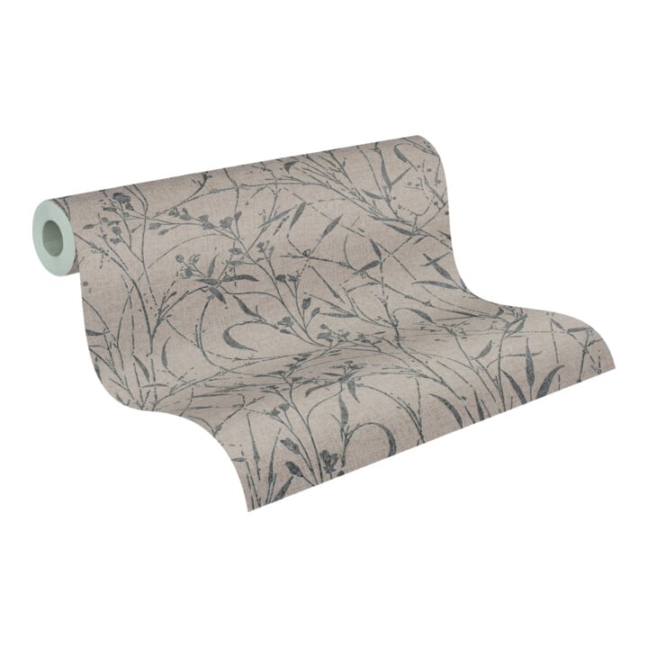 A.S. Création Vliestapete Vibes & Styles 10,05 x 0,53 m Wildblumen Braun Metallic mit Struktur