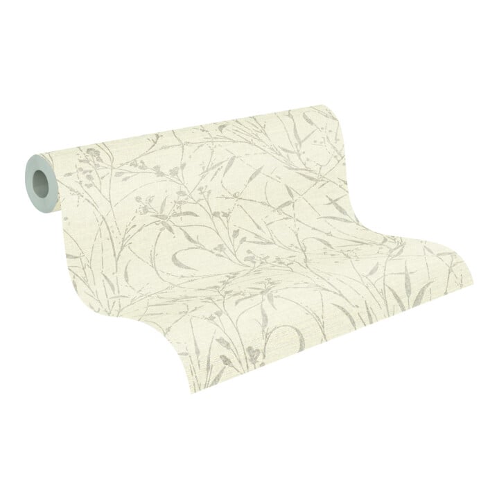 A.S. Création Vliestapete Vibes & Styles 10,05 x 0,53 m Wildblumen Creme Metallic mit Struktur