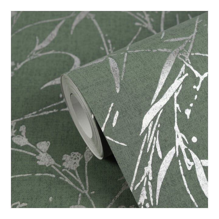 A.S. Création Vliestapete Vibes & Styles 10,05 x 0,53 m Wildblumen Grün Metallic Struktur