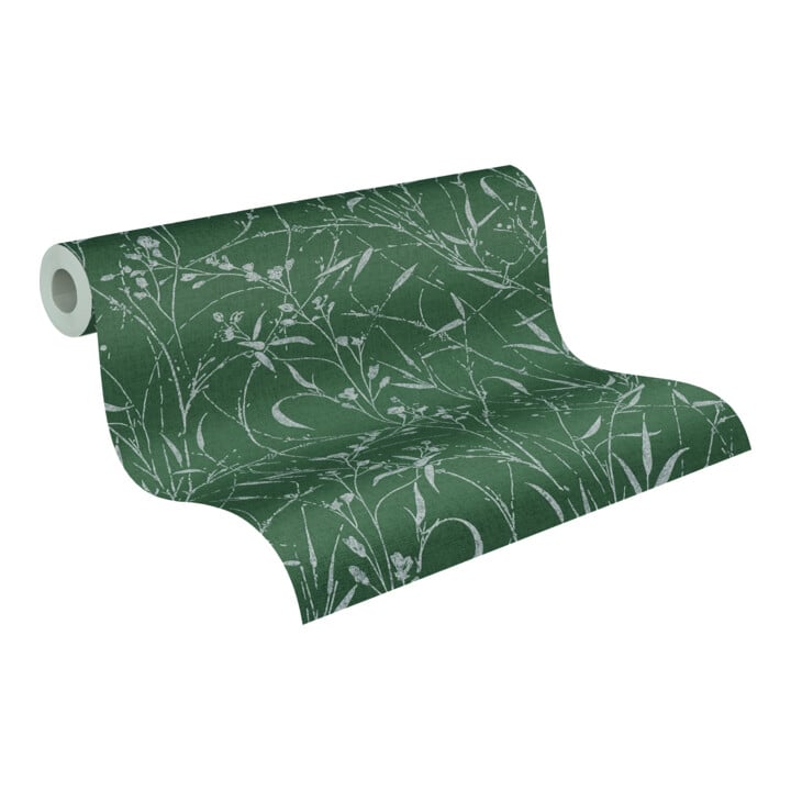 A.S. Création Vliestapete Vibes & Styles 10,05 x 0,53 m Wildblumen Grün Metallic Struktur
