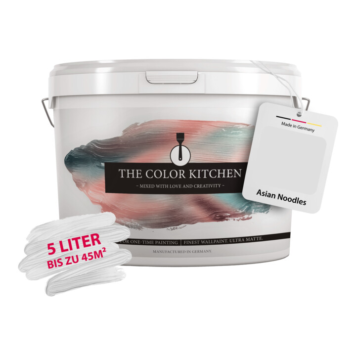 A.S. Création Wandfarbe The Color Kitchen Asian Noodles Grau Matt 5,00 l Hohe Deckkraft