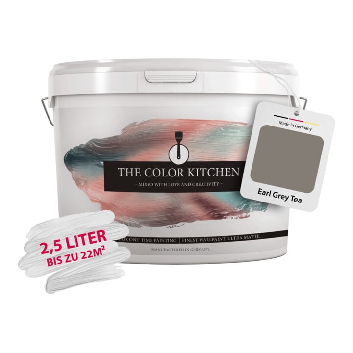 A.S. Création Wandfarbe The Color Kitchen Earl Grey Tea Taupe Matt 2,5 l Hohe Deckkraft