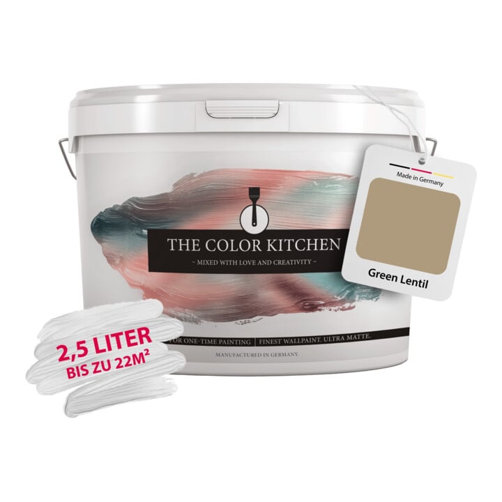 A.S. Création Wandfarbe The Color Kitchen Green Lentil Grün 2,5 l Matt Hohe Deckkraft