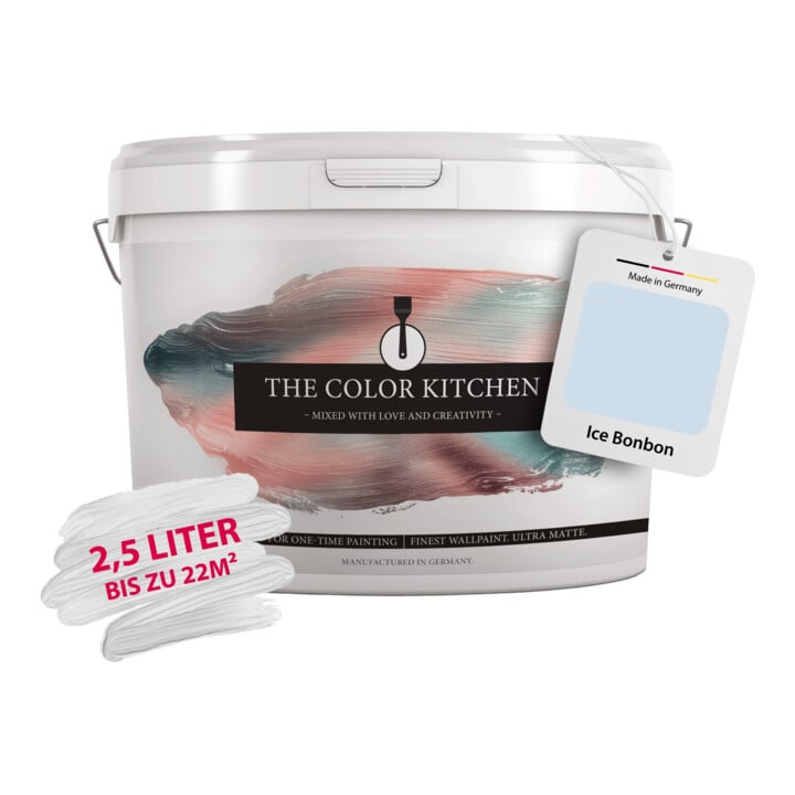 A.S. Création Wandfarbe The Color Kitchen Ice Bonbon Blau 2,5 l matt hohe Deckkraft