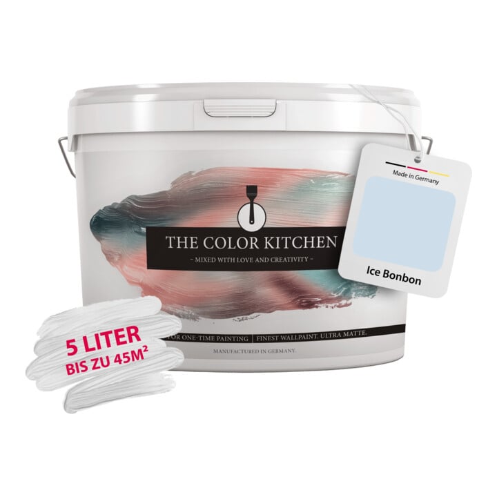 A.S. Création Wandfarbe The Color Kitchen Ice Bonbon Blau Matt 5,00 l Hohe Deckkraft