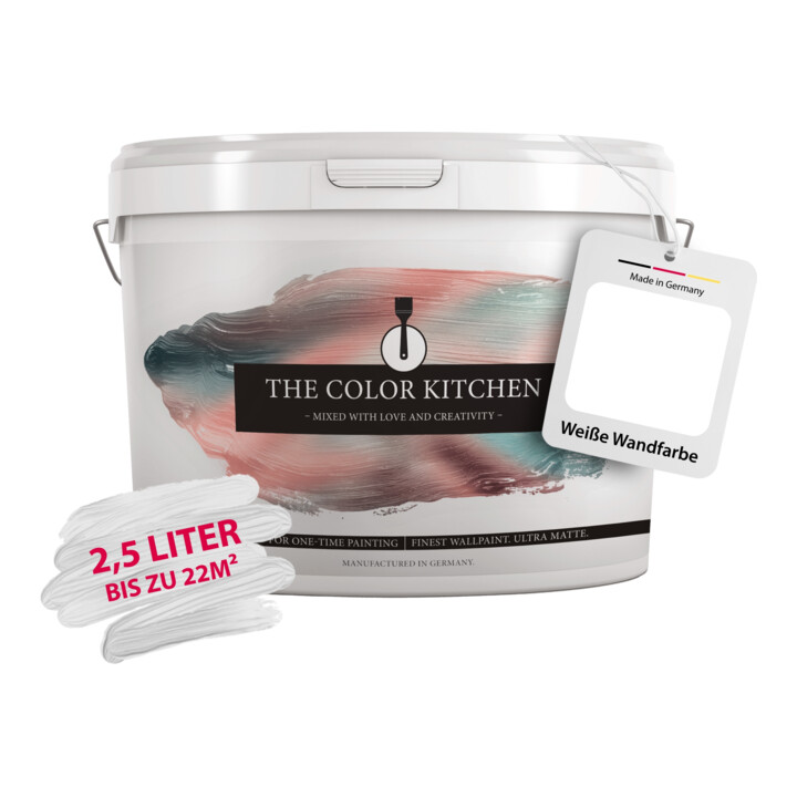 A.S. Création Wandfarbe The Color Kitchen Melting Marshmellow Weiß Matt 2,5 l Hohe Deckkraft