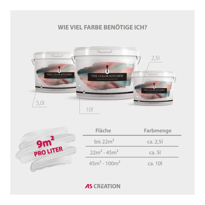 A.S. Création Wandfarbe The Color Kitchen Melting Marshmellow Weiß Matt 2,5 l Hohe Deckkraft