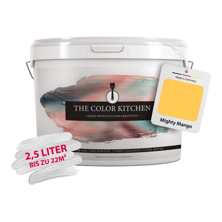 A.S. Création Wandfarbe The Color Kitchen Mighty Mango Gelb Matt 2,5 l Hohe Deckkraft