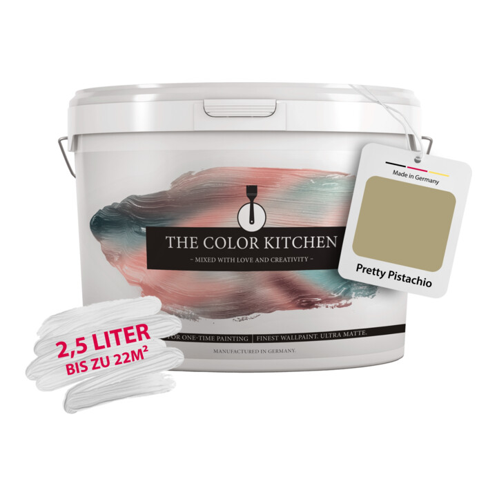 A.S. Création Wandfarbe The Color Kitchen Pretty Pistachio Grün Matt 2,5 l Hohe Deckkraft
