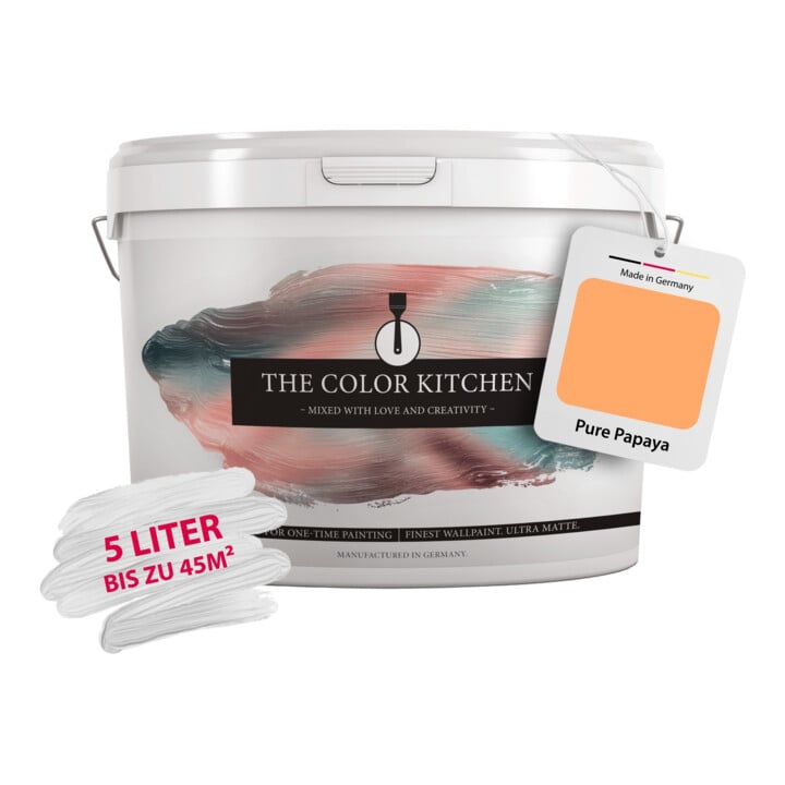 A.S. Création Wandfarbe The Color Kitchen Pure Papaya Orange Matt 5,00 l Hohe Deckkraft