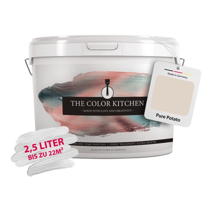 A.S. Création Wandfarbe The Color Kitchen Pure Potato Beige Matt 2,5 l Hohe Deckkraft