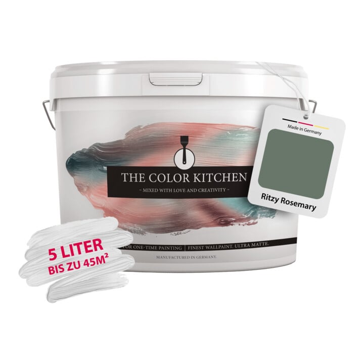 A.S. Création Wandfarbe The Color Kitchen Ritzy Rosemary Grün Matt 5,00 l Hohe Deckkraft