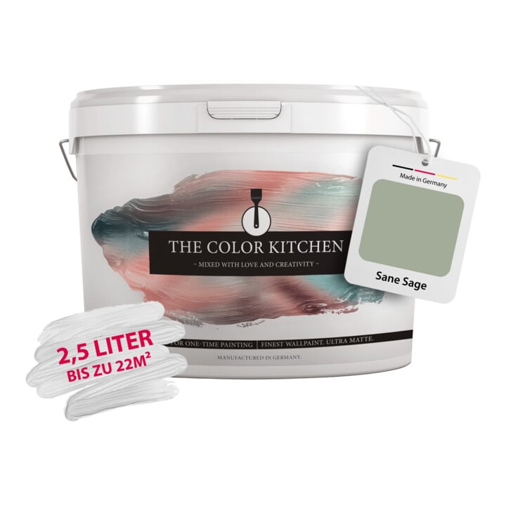 A.S. Création Wandfarbe The Color Kitchen Sane Sage Grün 2,5 l matt hohe Deckkraft