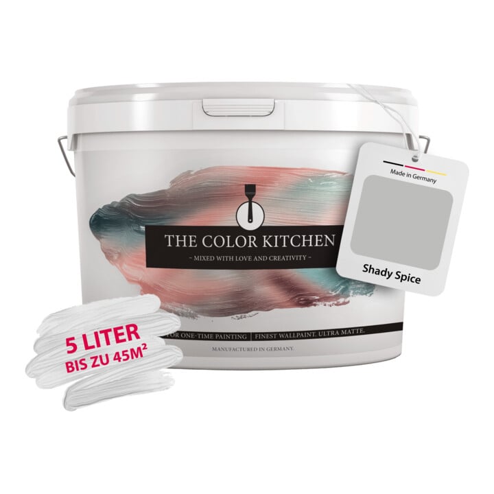 A.S. Création Wandfarbe The Color Kitchen Shady Spice Grau Matt 5,00 l Hohe Deckkraft