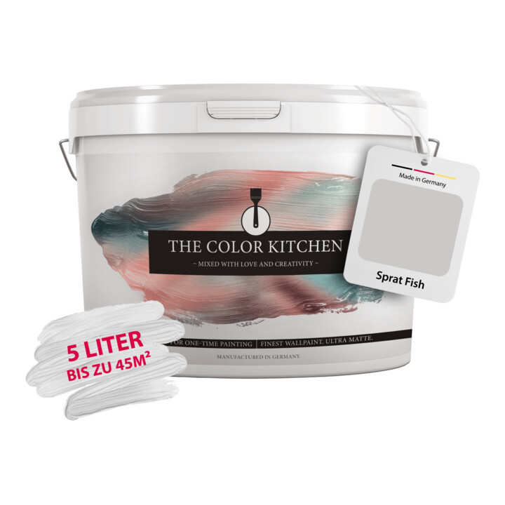 A.S. Création Wandfarbe The Color Kitchen Sprat Fish Grau Matt 5,00 l Hohe Deckkraft