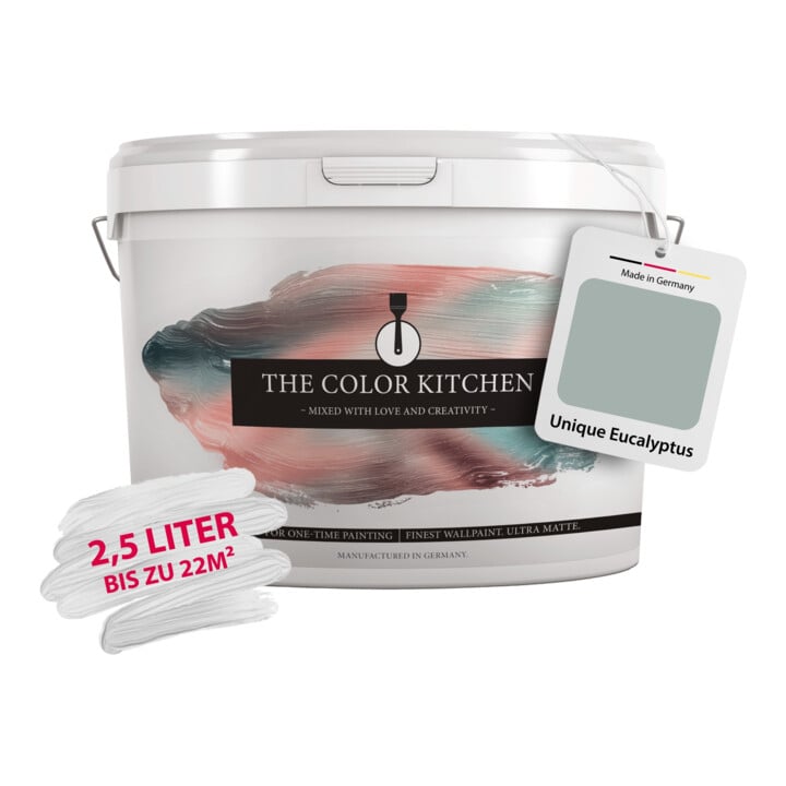 A.S. Création Wandfarbe The Color Kitchen Unique Eucalyptus Grün Matt 2,5 l Hohe Deckkraft