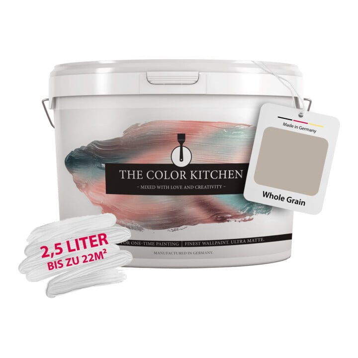 A.S. Création Wandfarbe The Color Kitchen Whole Grain Taupe Matt 2,5 l Hohe Deckkraft