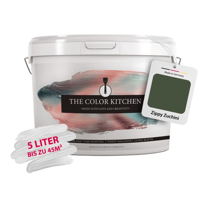 A.S. Création Wandfarbe The Color Kitchen Zippy Zuchini Grün Matt 5 l Hohe Deckkraft