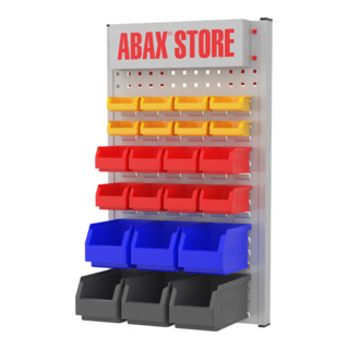 ABAX® Store Board Kombi Loch-/Schlitzplatte Mod. 10 RAL 7035 bestückt