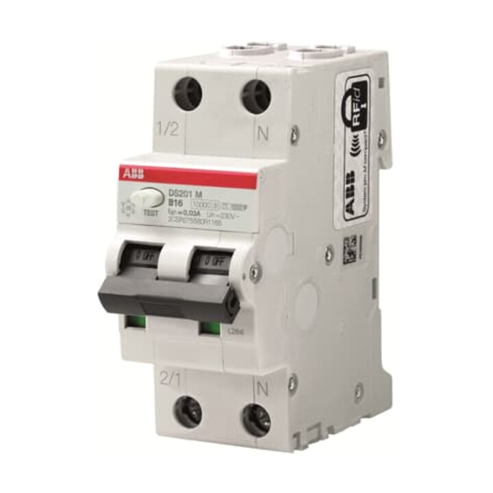 ABB FI/LS-Schalter DS201 M B16 F30 10kA 1P+N