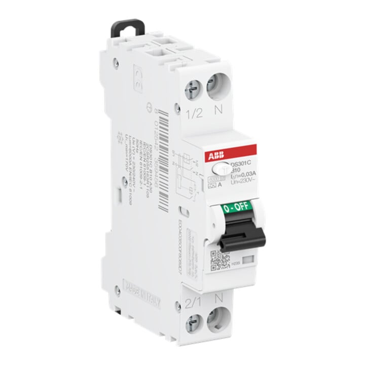 ABB FI/LS-Schalter DS301C B10 6kA 1P+N A30