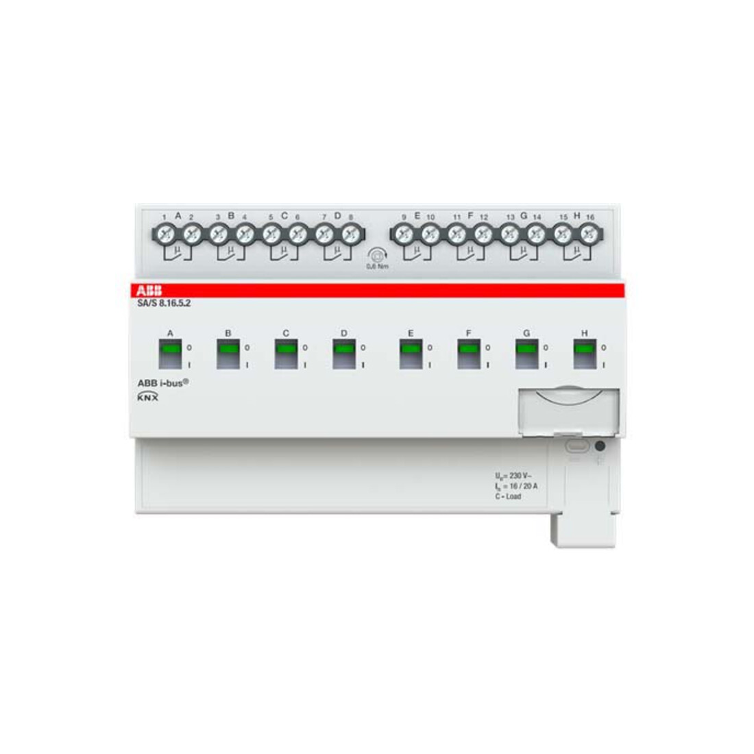 ABB Stotz S&J Actionneur de commutation 8 canaux, 16A, charge C SA/S8.16.5.2
