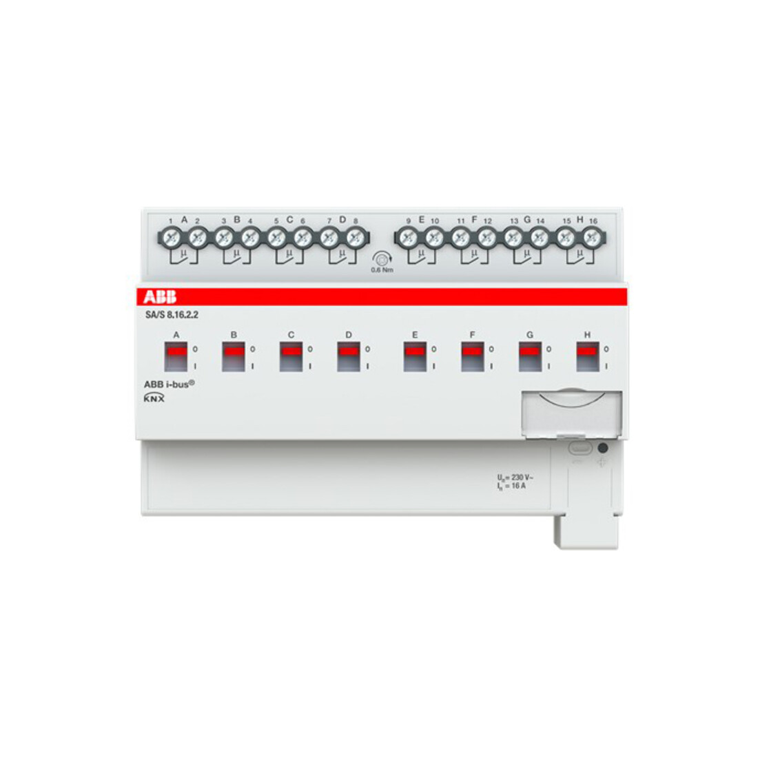 ABB Stotz S&J Actionneur de commutation 8 canaux, 16A, REG SA/S8.16.2.2