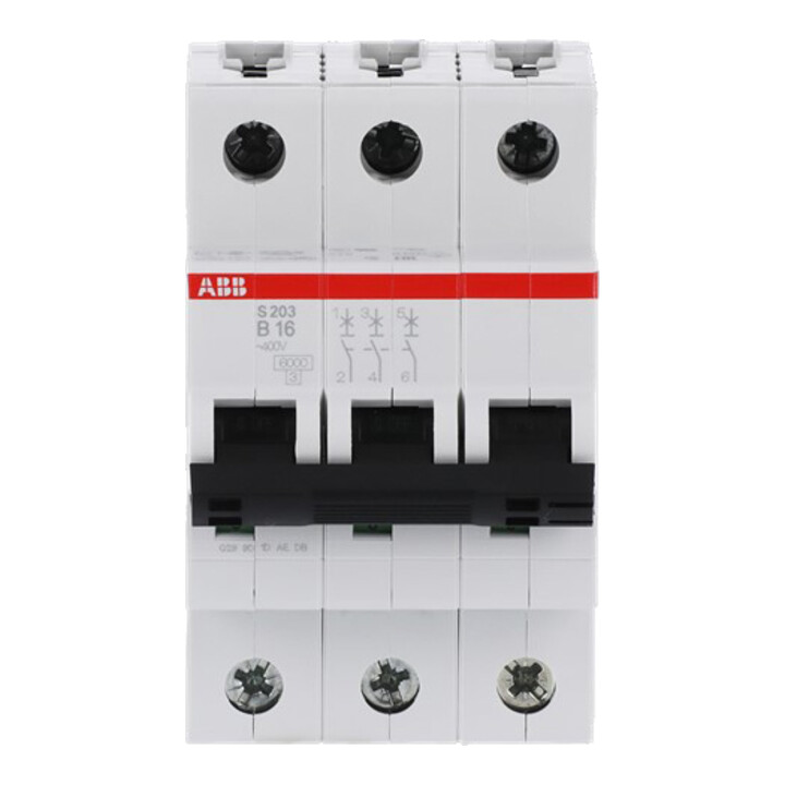 ABB Stotz S&J Disjoncteur B, 6kA, 16A, 3P S203-B16