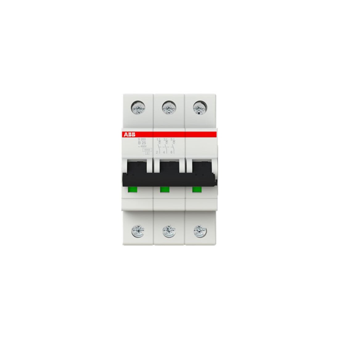 ABB Stotz S&J Disjoncteur B, 6kA, 25A, 3P S203-B25