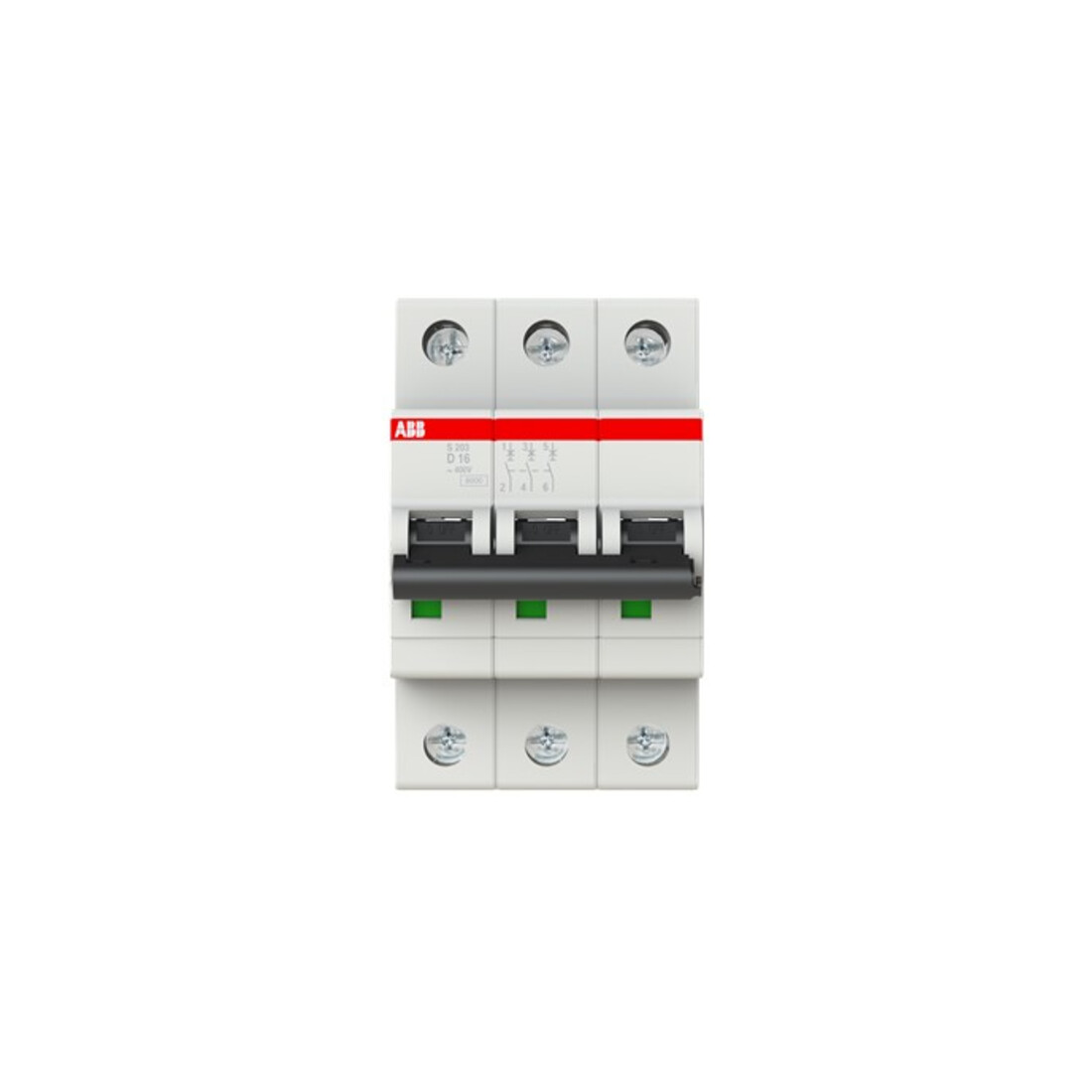 ABB Stotz S&J Disjoncteur D, 6kA, 16A, 3P S203-D16