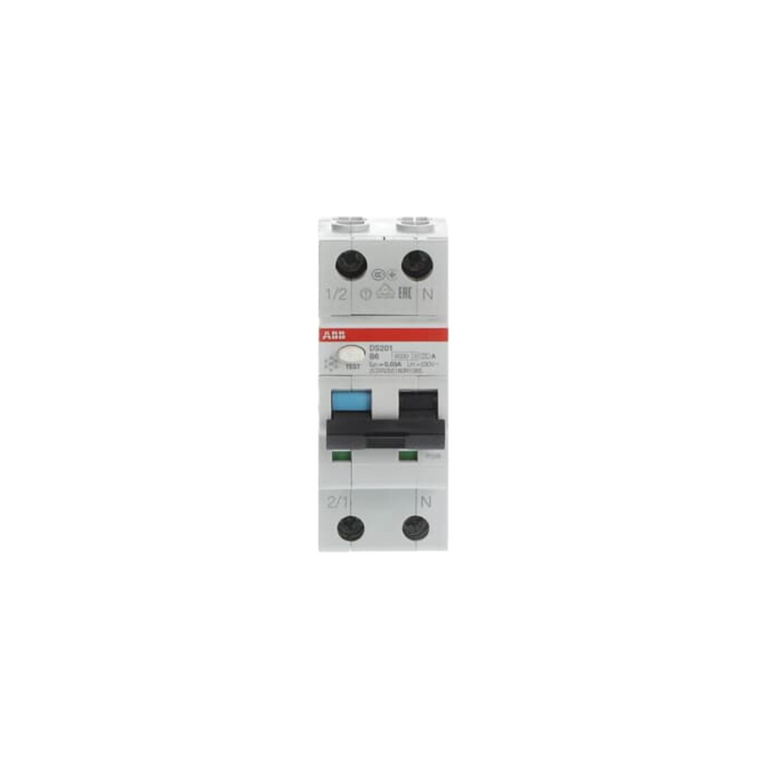 ABB Stotz S&J Disjoncteur différentiel 6kA, 1p+N DS201A-B6/0,03