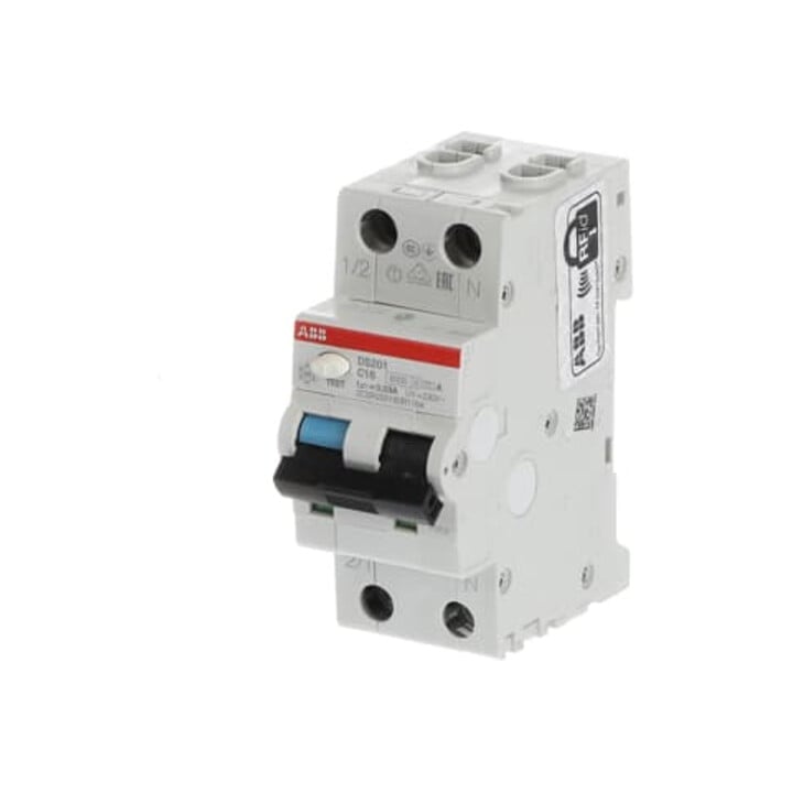 ABB Stotz S&J Disjoncteur différentiel 6kA, 1p+N DS201A-C16/0,03