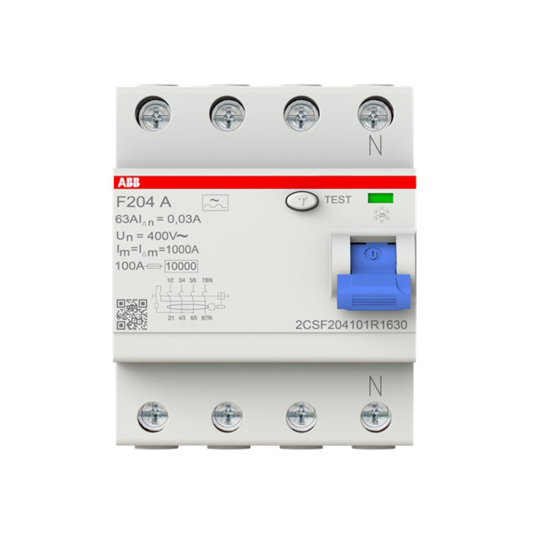 ABB Stotz S&J Disjoncteur différentiel pro M Compact F204A-63/0,03