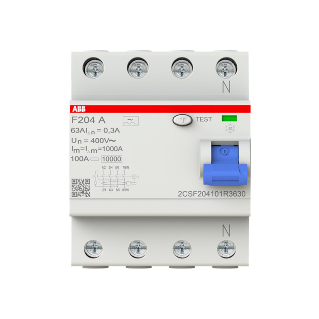 ABB Stotz S&J Disjoncteur différentiel pro M Compact F204A-63/0,3