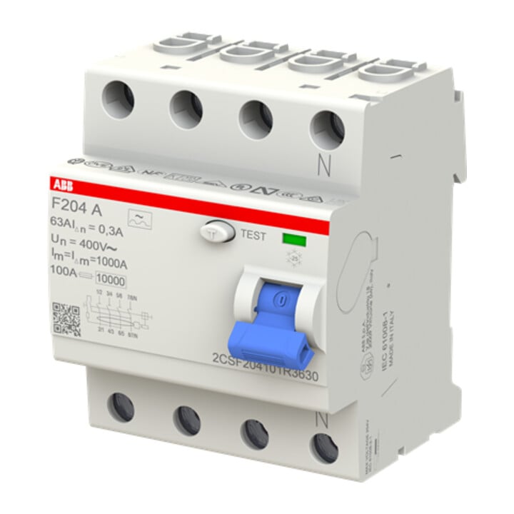 ABB Stotz S&J Disjoncteur différentiel pro M Compact F204A-63/0,3