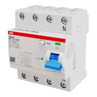 ABB Stotz S&J Disjoncteur différentiel Type B 4P 25A, 30mA, 3kA, 4I F204B-25/0, 03-4I