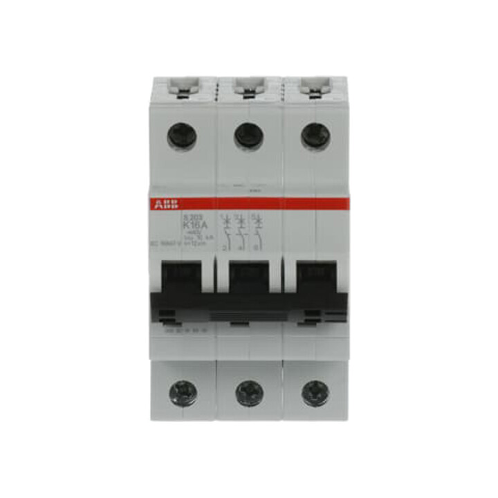 ABB Stotz S&J Disjoncteur K, 6 kA, 16 A, 3P S203-K16