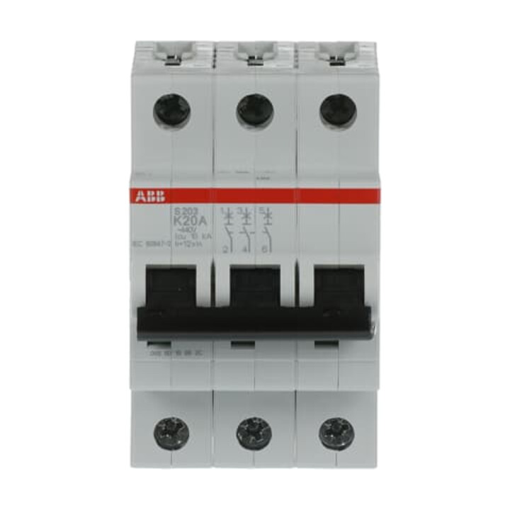 ABB Stotz S&J Disjoncteur K, 6kA, 20A, 3P S203-K20