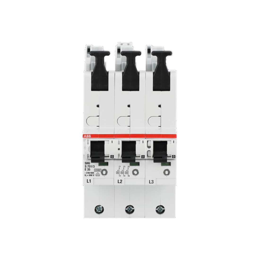 ABB Stotz S&J Disjoncteur principal sans adaptateur rail S751/3-E35