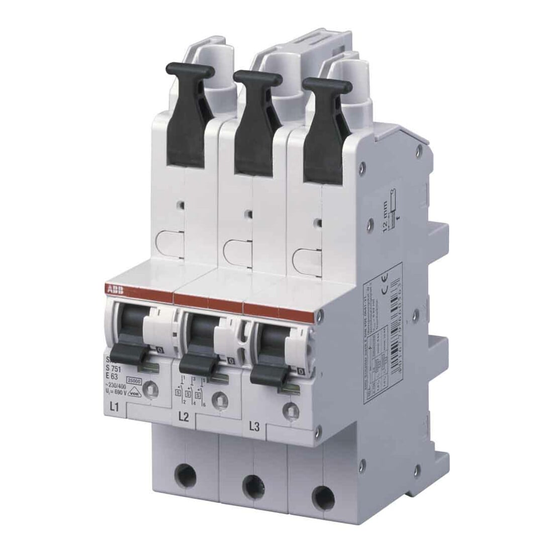 ABB Stotz S&J Disjoncteur principal sans adaptateur rail S751/3-E50